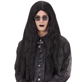 Парик Вампира черный, экстра длинный, прямой 