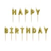 Комплект свечей  “Happy Birthday”, 2,5 см, золотой 