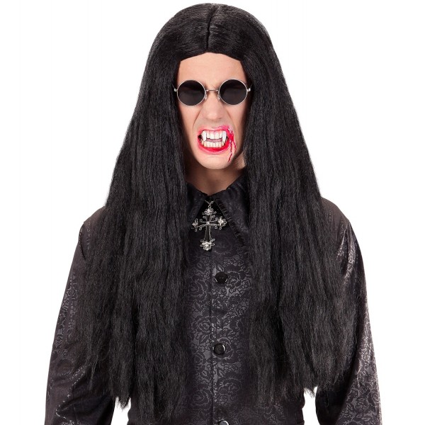 Vampīra paruka, melna, ekstra gara, taisna