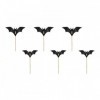 Sikspārņu kūku dekorācijas Helovīnam , melnas, 3,6-4,7 cm 6 pc.