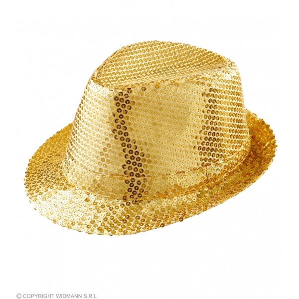 Fedora cepure ar zelta fliteriem