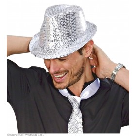 Fedora cepure ar sudraba fliteriem 