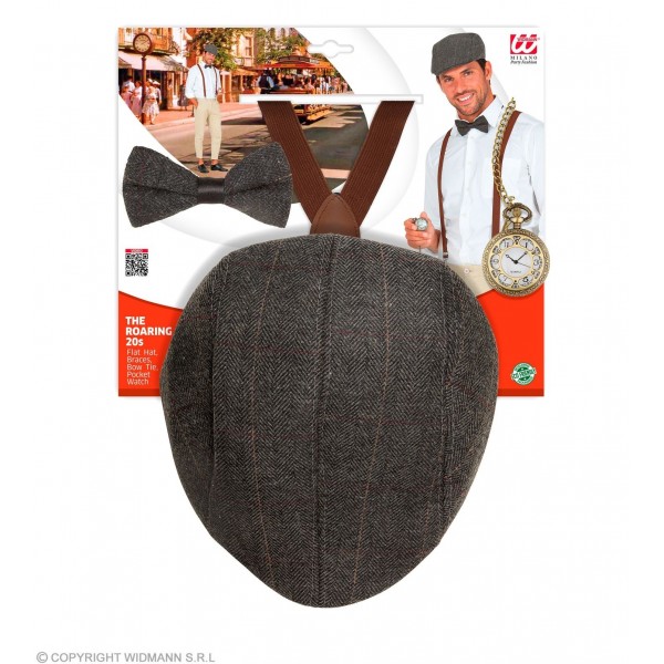 Peaky Blinders komplekts – cepure, tauriņš, bikšturi, kabatas pulkstenis