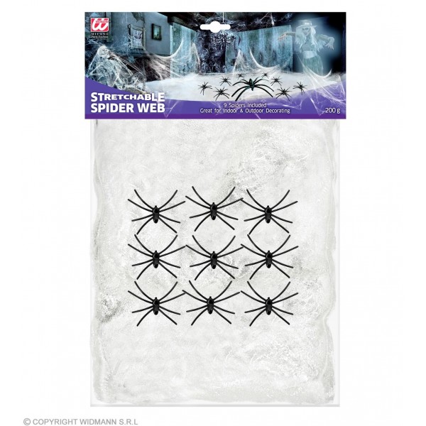 Balts zirnekļu tīkls ar 9 zirnekļiem, 200 g