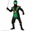 “KOMBAT NINJA” – puišu kostīms, zaļš (kombinezons, priekšauts, josta, roku un kāju saites, galvas maska)