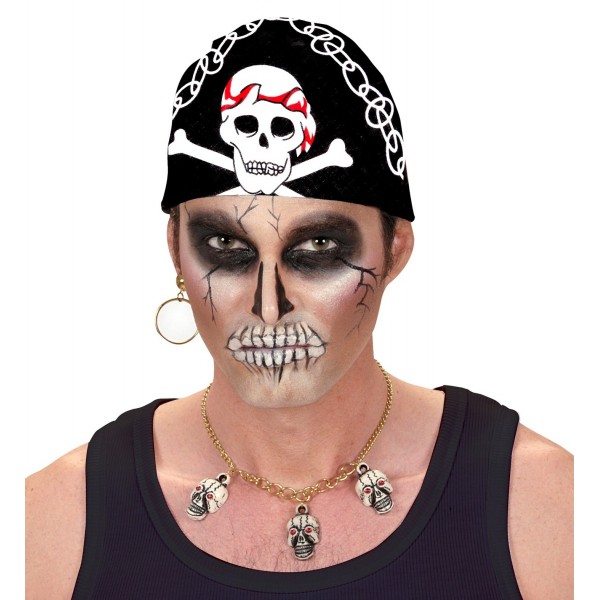 Piratu Bandana ar galvaskausiem 