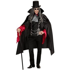 Vampīra kostīms, melns (krekls ar vesti, žabo ar medaljonu, apmetnis) XL 