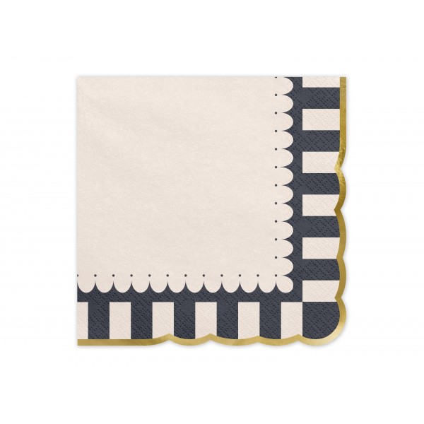 Napkins with Gold Edge, 33x33, mix: 1pkt/12pc. 