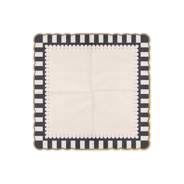 Napkins with Gold Edge, 33x33, mix: 1pkt/12pc. 