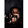 Taper candle, matt, black, 24cm: 1pkt/10pc. 