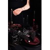 Taper candle, matt, black, 24cm: 1pkt/10pc. 