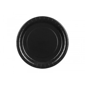 Paper Plates, black, 23 cm  1pkt/6pc. 