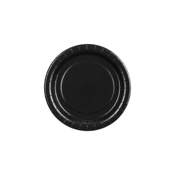 Paper Plates, black, 18 cm: 1pkt/6pc. 