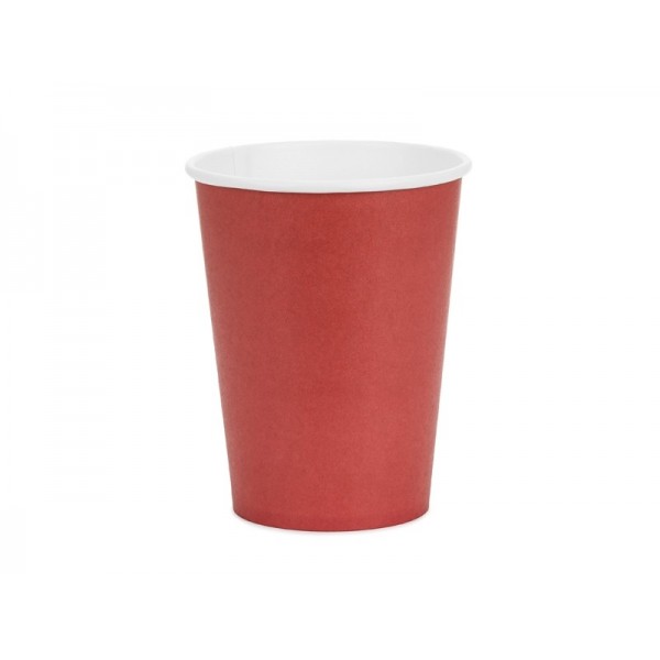 Paper Cups, dark red, 250ml: 1pkt/6pc. 
