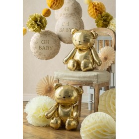 Foil Balloon Bear, 43x53 cm, gold 