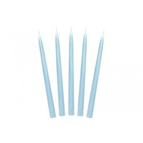 Taper candle, matt, sky-blue, 24cm: 1pkt/10pc. 