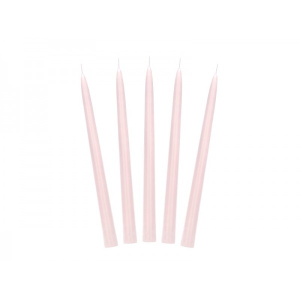 Taper candle, matt, dusty rose, 24cm: 1pkt/10pc. 