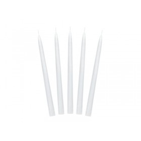 Taper candle, matt, white, 24cm: 1pkt/10pc. 