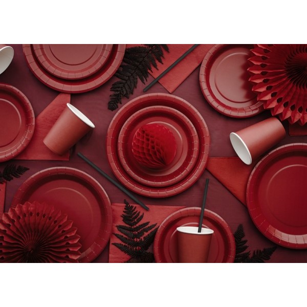 Paper Plates, dark red, 23 cm: 1pkt/6pc. 