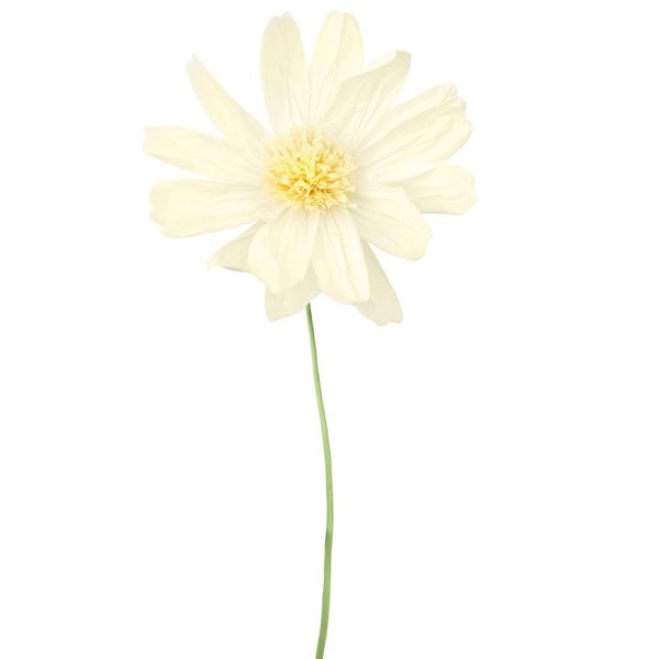 WHITE PAPER FLOWER WITH STEM CM 35X85 