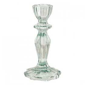 POWDER BLUE GLASS CANDLE HOLDER CM 8X15.3 