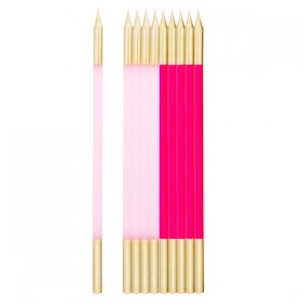 10 CANDLES CM.15.5 FUCHSIA+ PINK AND GOLD 