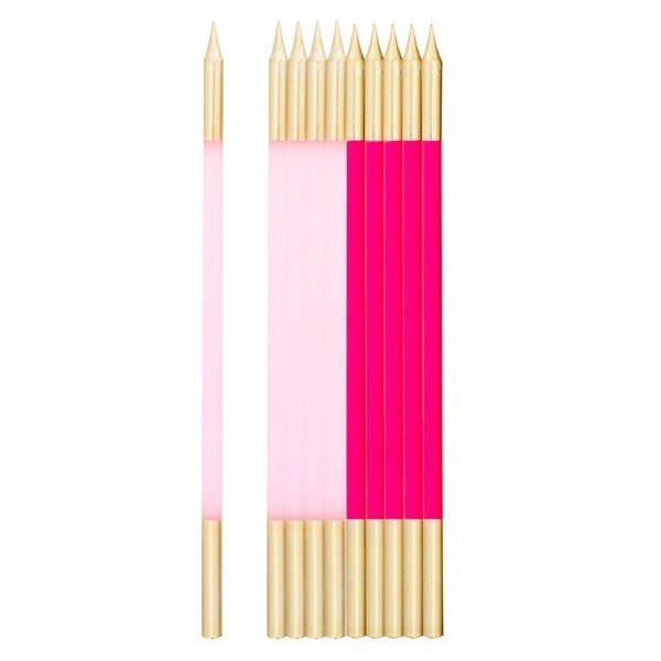 10 CANDLES CM.15.5 FUCHSIA+ PINK AND GOLD 