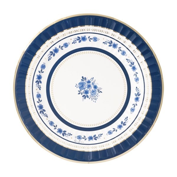 8  PLATES ROUND SHAPE CM.27 BLUE ROYAL 
