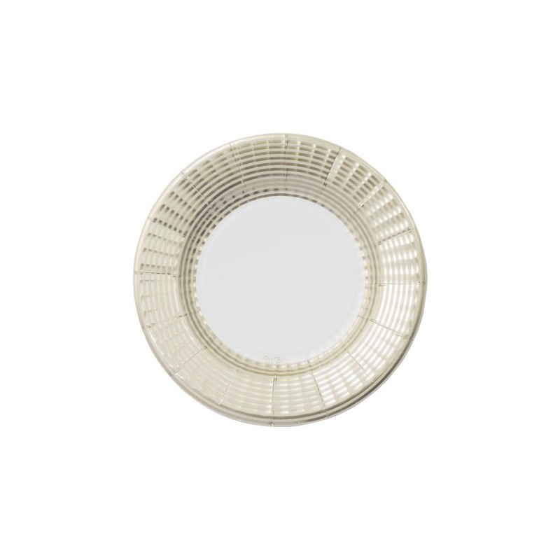 8  PLATES ROUND SHAPE CM.21 ELEGANCE CHAMPAGNE 