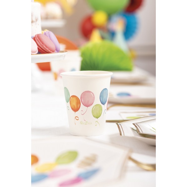 8 krūzītes 250 ml ar zīmējumu “Birthday Balloons”