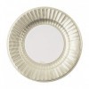 8 papīra šķīvji 27 cm ar elegantām baltā zelta svītrām