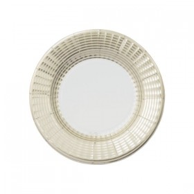 8 papīra šķīvji 21 cm ar elegantām baltā zelta svītrām