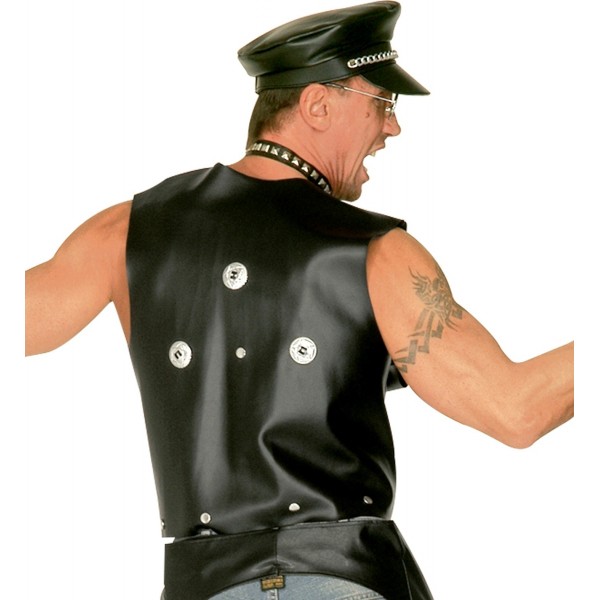 Bikeru veste ar kniedēm, ādas imitācija