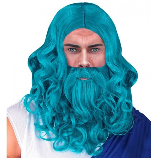 Poseidona/Neptūna parūka ar bārdu un ūsā 