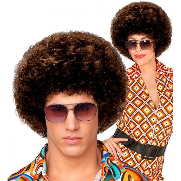 Parūka "Disko 70. gadi"/”Afro”, brūna