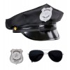 Policijas virsnieka komplekts: (cepure, brilles, nozīmīte)
 (cepure, brilles, žetons)