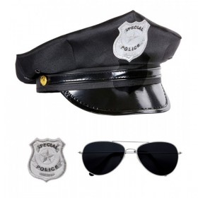 Policijas virsnieka komplekts: (cepure, brilles, nozīmīte)
 (cepure, brilles, žetons)