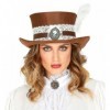 Steampunk cilindrs ādas imitācijā, novecināts