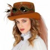 Steampunk cilindrs ar brillēm un plīvuru