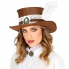 Steampunk cilindrs ādas imitācijā, novecināts 