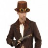 Steampunk cilindrs ar brillēm, filcs 15 cm