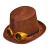Steampunk cilindrs ar brillēm, filcs 15 cm 
