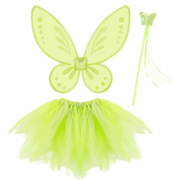 Zaļā “Maģiskā feja” (tutu, spārni, nūjiņa)