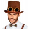 Steampunk cilindrs ar brillēm, filcs 15 cm 