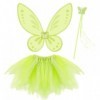 Zaļā “Maģiskā feja” (tutu, spārni, nūjiņa)