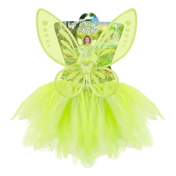 Zaļā “Maģiskā feja” (tutu, spārni, nūjiņa)