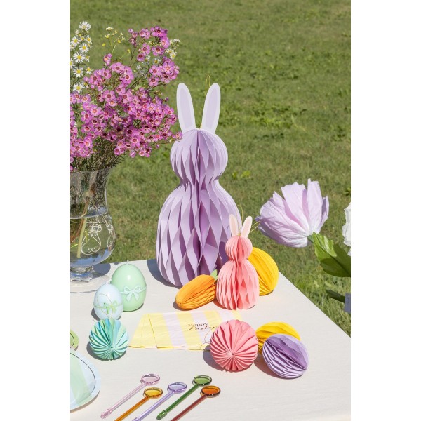 Papīra dekorācijas  – Zaķīši, rozā/zaļš, 13/18 cm