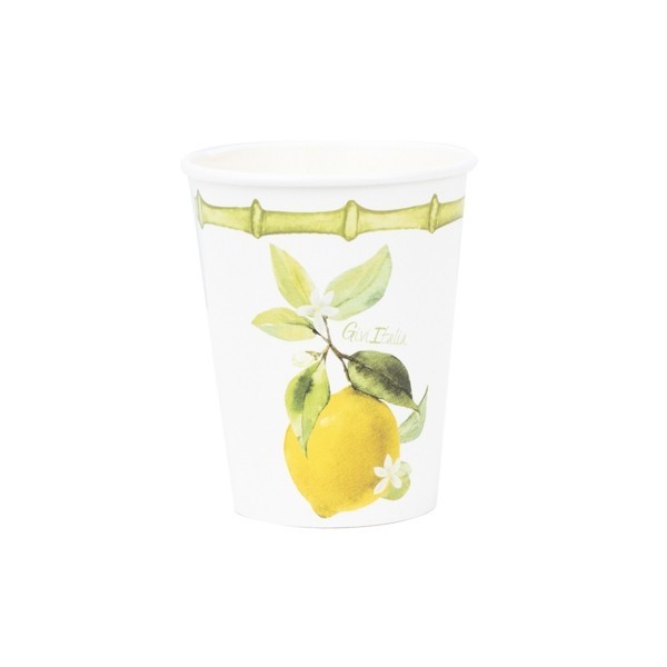 8 papīra glāzes 250 ml, dizains "Citronu koks". 