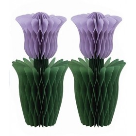 Papīra dekorācijas - Violetas tulpes, 2 gab., izmērs 15 cm 