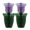 Papīra dekorācijas - Violetas tulpes, 2 gab., izmērs 15 cm 